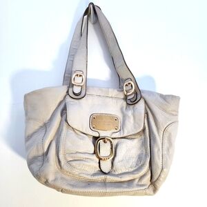 Michael Kors Elegant Cream Leather Tote Bag
